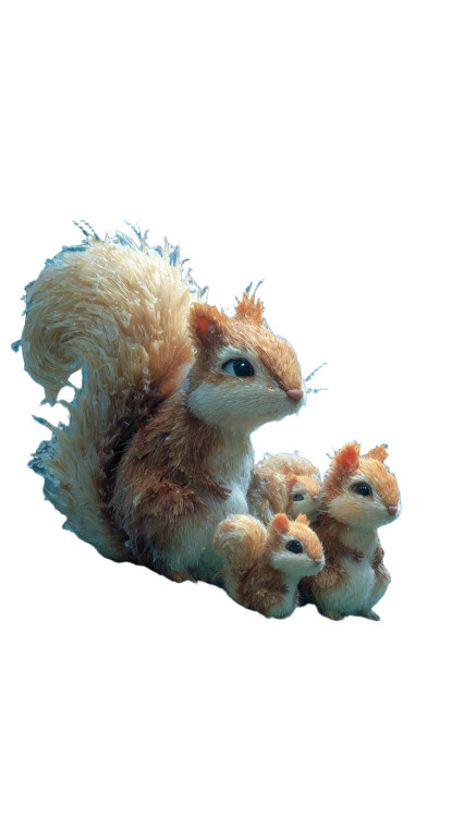 Squirrel Family Shelter Vinyl Car Decal Sticker – Waterproof & UV-Resistant 