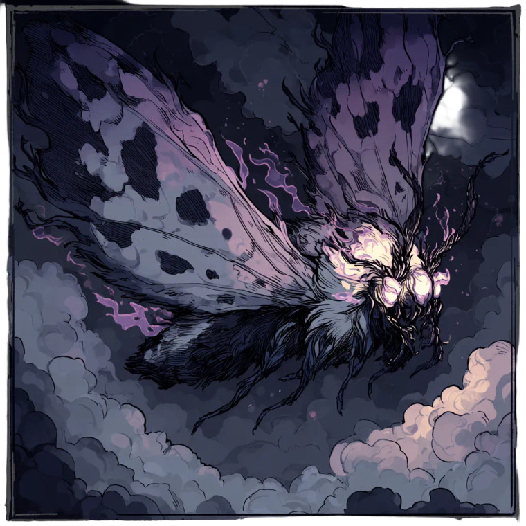 Eldritch Moth Vinyl Car Decal Sticker – Waterproof & UV-Resistant 