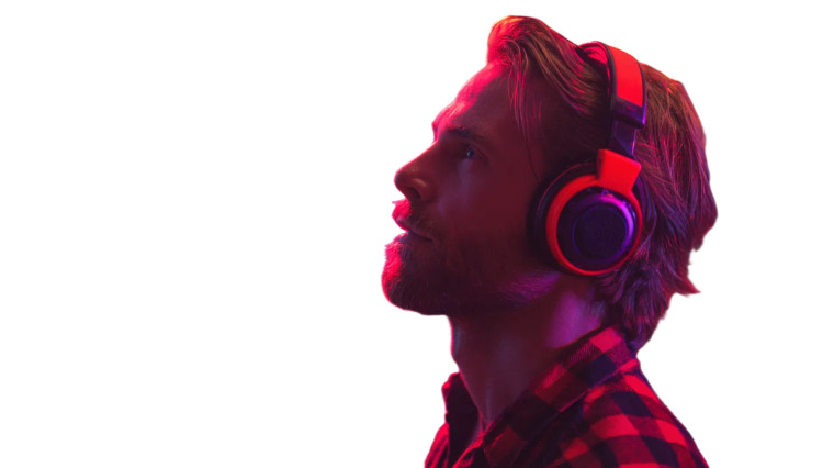 Stylish Man Headphones Vinyl Car Decal Sticker – Waterproof & UV-Resistant 