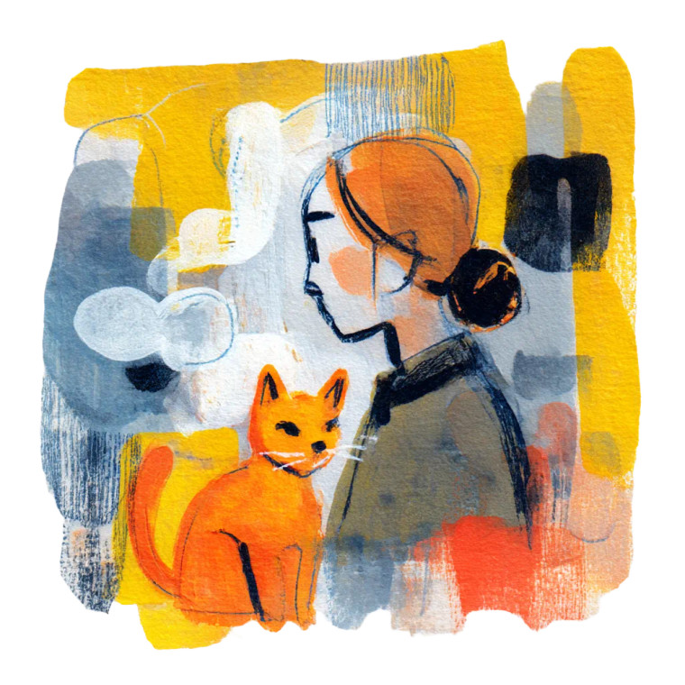 Orange Cat Art V4 Vinyl Car Decal Sticker – Waterproof & UV-Resistant 