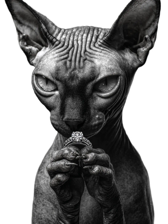Sphynx Cat Ring Vinyl Car Decal Sticker – Waterproof & UV-Resistant 