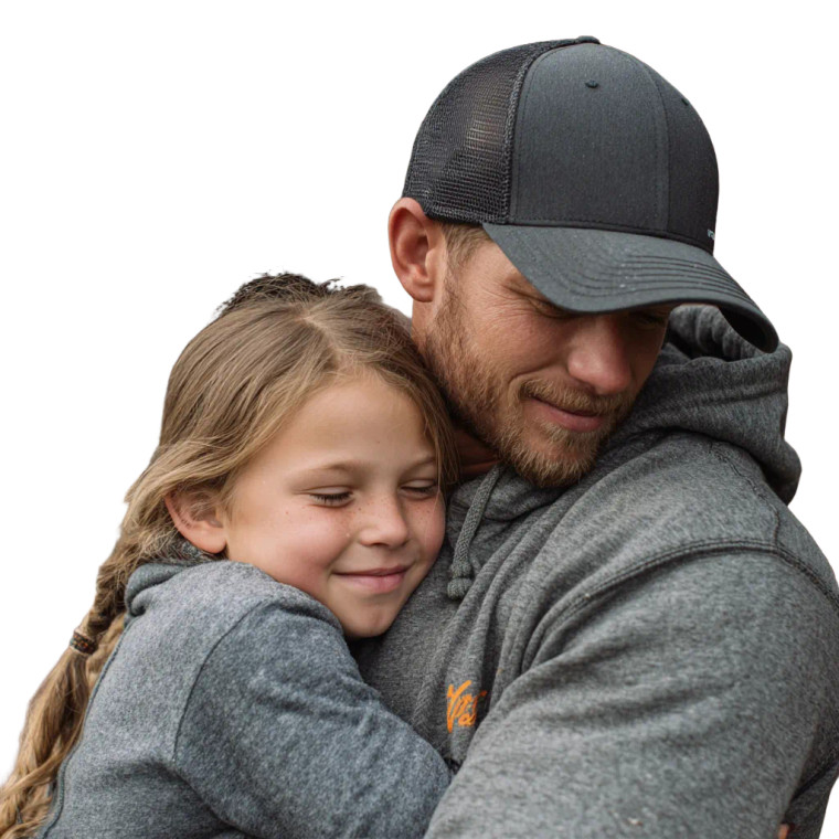 Father Hugging Daughter Vinyl Car Decal Sticker – Waterproof & UV-Resistant 