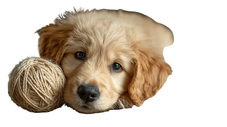 Playful Puppy Yarn Vinyl Car Decal Sticker – Waterproof & UV-Resistant 