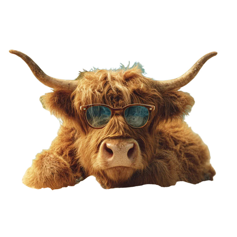 Beach Cow Vinyl Car Decal Sticker – Waterproof & UV-Resistant 
