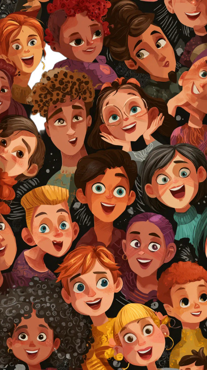 Joyful Cartoon Gathering Vinyl Car Decal Sticker – Waterproof & UV-Resistant 