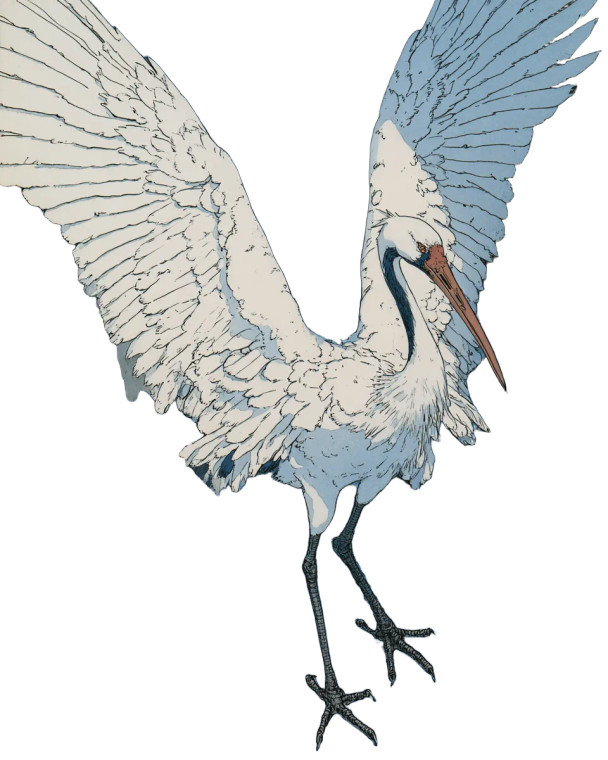 Japanese Crane Manga Vinyl Car Decal Sticker – Waterproof & UV-Resistant 