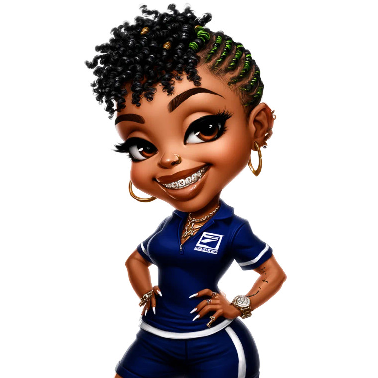 Postal Worker Chibi Vinyl Car Decal Sticker – Waterproof & UV-Resistant 