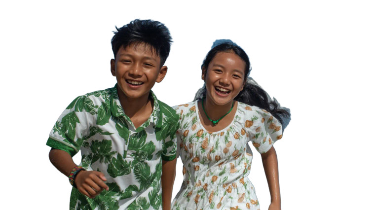 Siblings On Beach Vinyl Car Decal Sticker – Waterproof & UV-Resistant 