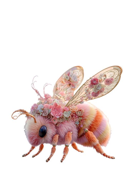 Fluffy Floral Bee Vinyl Car Decal Sticker – Waterproof & UV-Resistant 