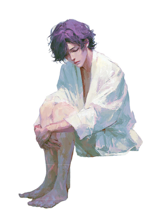 Melancholic Lavender Boy Vinyl Car Decal Sticker – Waterproof & UV-Resistant 