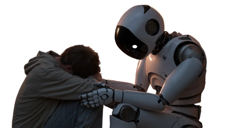 Compassionate Robot Vinyl Car Decal Sticker – Waterproof & UV-Resistant 