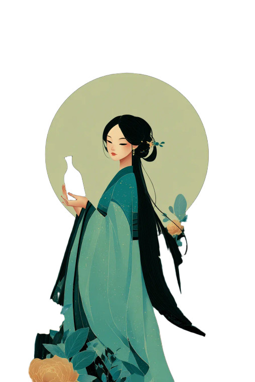 Elegant Hanfu Girl Vinyl Car Decal Sticker – Waterproof & UV-Resistant 