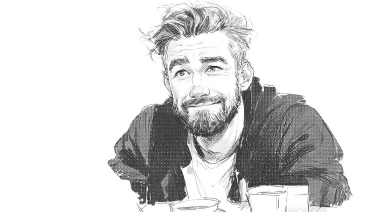 Cheerful Man Sketch Vinyl Car Decal Sticker – Waterproof & UV-Resistant 