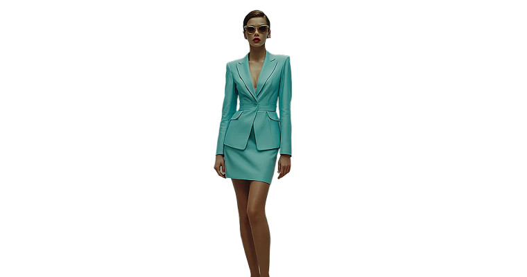 Woman In Blue Suit Vinyl Car Decal Sticker – Waterproof & UV-Resistant 