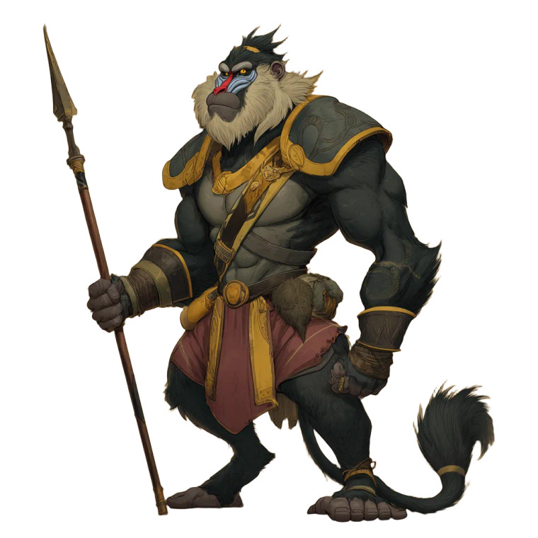 Mandrill Warrior Vinyl Car Decal Sticker – Waterproof & UV-Resistant 