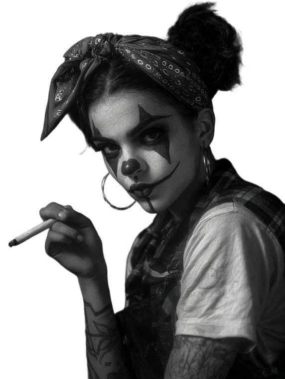 Chicana Clown Girl V3 Vinyl Car Decal Sticker – Waterproof & UV-Resistant 