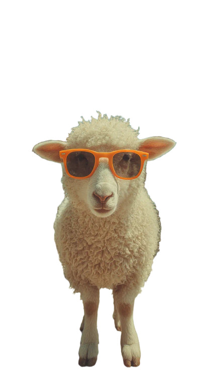 Stylish Beach Sheep Vinyl Car Decal Sticker – Waterproof & UV-Resistant 