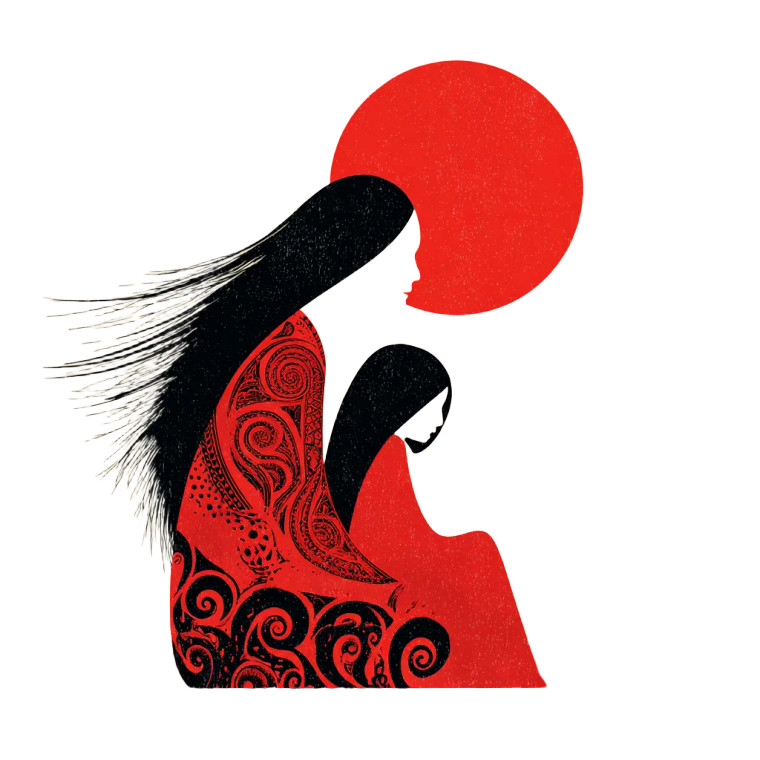 Maori Mother Embrace Vinyl Car Decal Sticker – Waterproof & UV-Resistant 