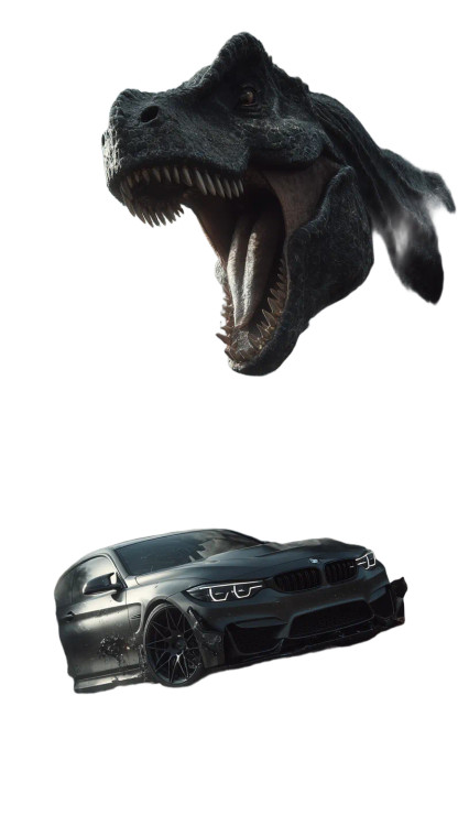 Dino Vs Bmw Vinyl Car Decal Sticker – Waterproof & UV-Resistant 