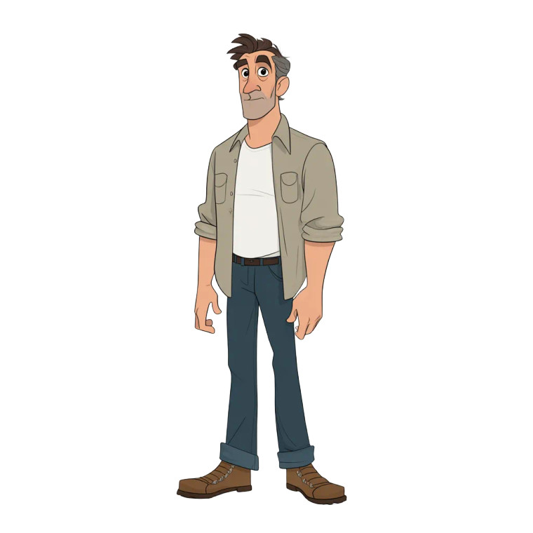 Cartoon Dad Vinyl Car Decal Sticker – Waterproof & UV-Resistant 