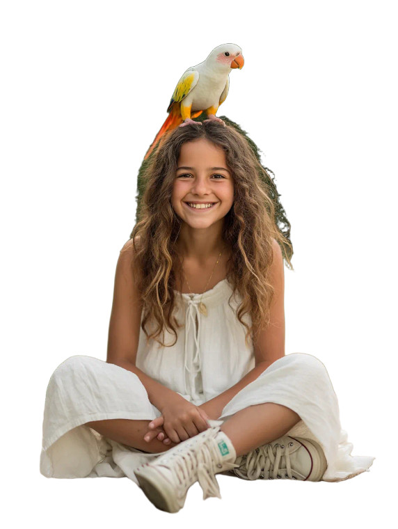 Girl With Parrot V2 Vinyl Car Decal Sticker – Waterproof & UV-Resistant 