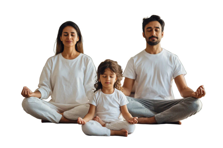 Family Meditating Together Vinyl Car Decal Sticker – Waterproof & UV-Resistant 