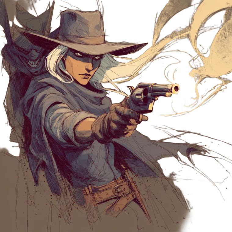 Ghostly Gunslinger Vinyl Car Decal Sticker – Waterproof & UV-Resistant 