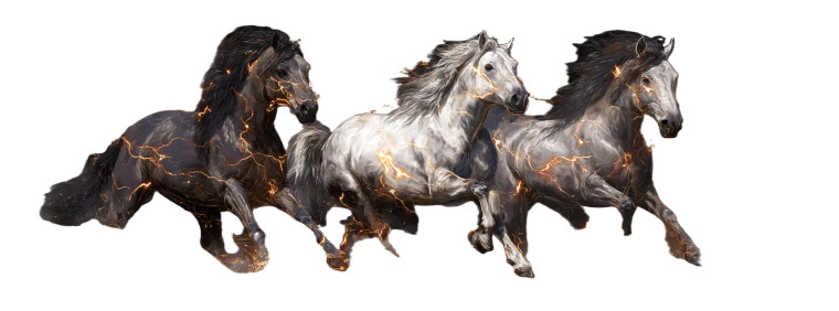 Sky Galloping Horses V2 Vinyl Car Decal Sticker – Waterproof & UV-Resistant 