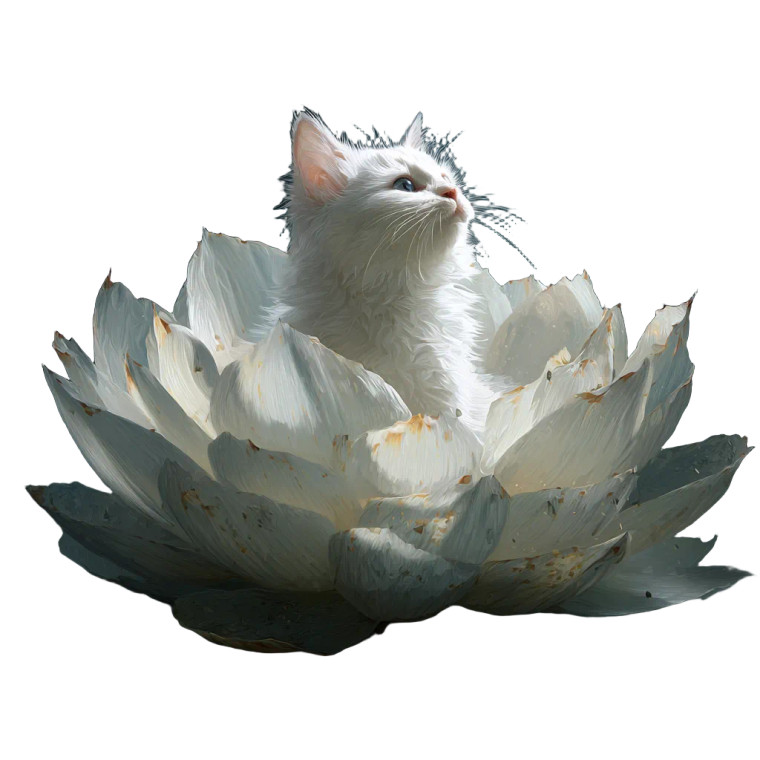Fantasy White Cat V2 Vinyl Car Decal Sticker – Waterproof & UV-Resistant 
