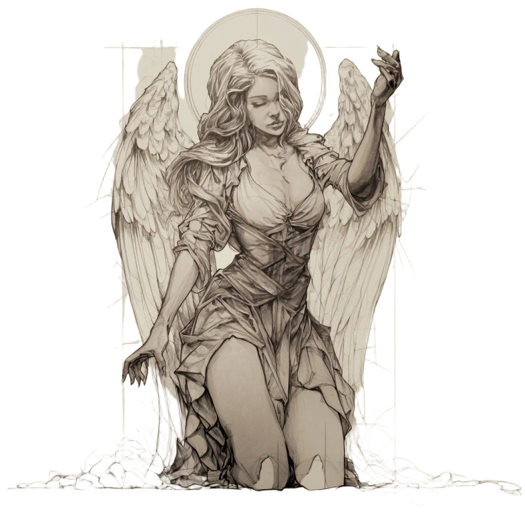 Angel Tattoo Design V8 Vinyl Car Decal Sticker – Waterproof & UV-Resistant 