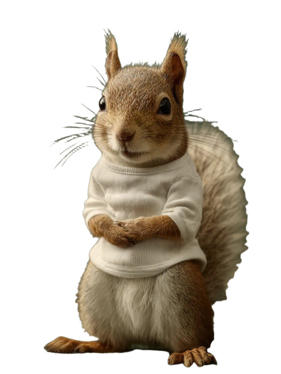 Cute Squirrel Illustration Vinyl Car Decal Sticker – Waterproof & UV-Resistant 