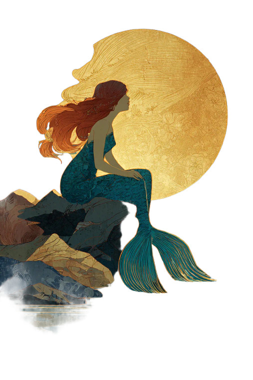 Vintage Mermaid Illustration V3 Vinyl Car Decal Sticker – Waterproof & UV-Resistant 