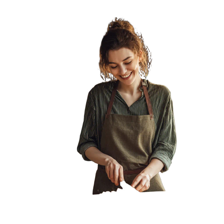 Smiling Woman Cooking V5 Vinyl Car Decal Sticker – Waterproof & UV-Resistant 