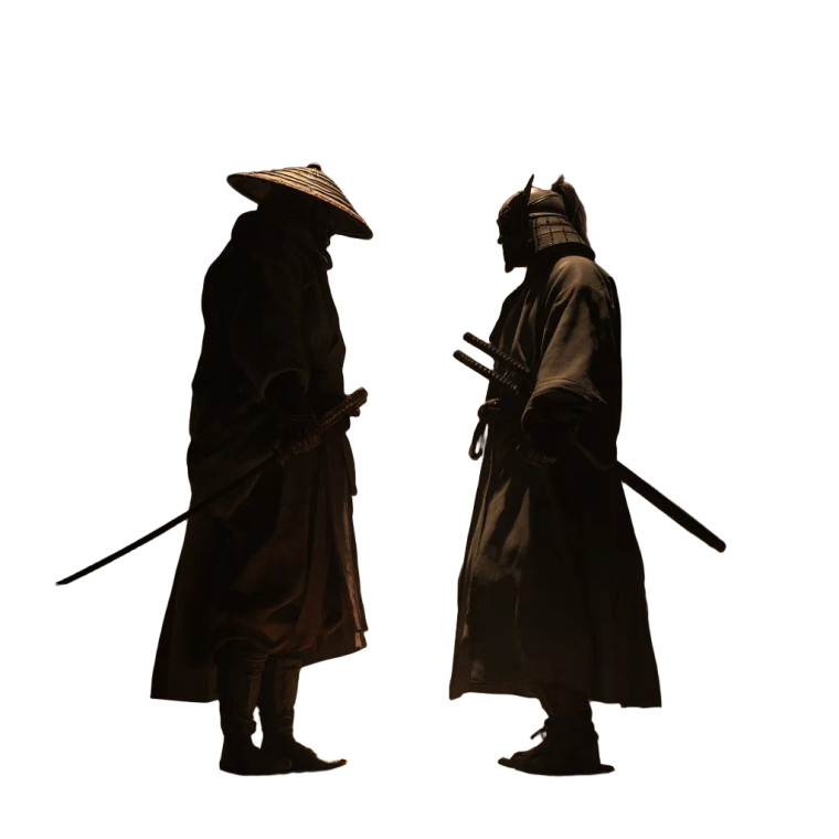 Samurai Contrast Scene Vinyl Car Decal Sticker – Waterproof & UV-Resistant 