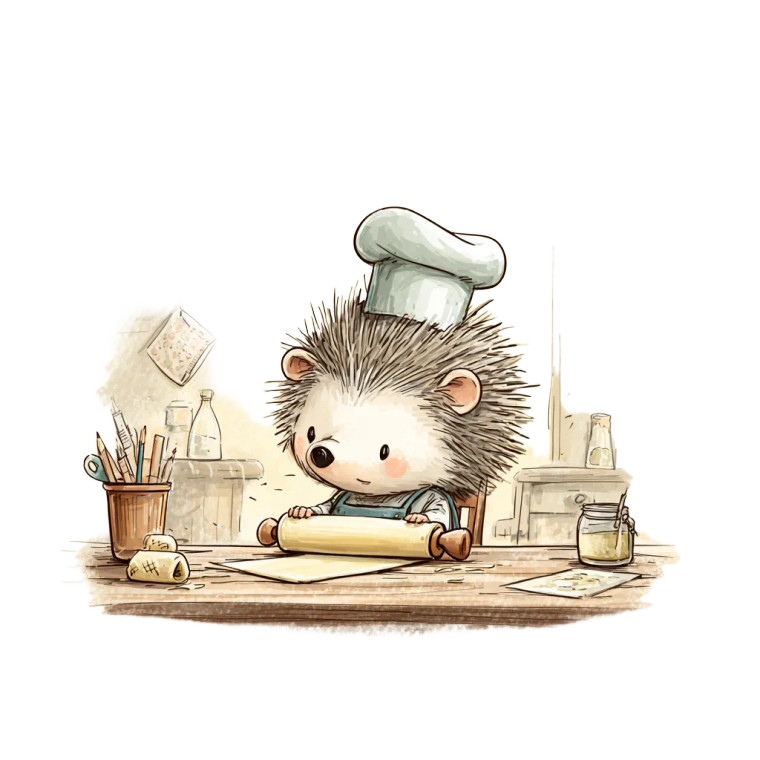 Chef Hedgehog Vinyl Car Decal Sticker – Waterproof & UV-Resistant 