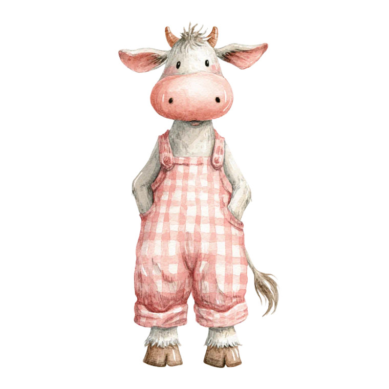 Anthropomorphic Cow Vinyl Car Decal Sticker – Waterproof & UV-Resistant 