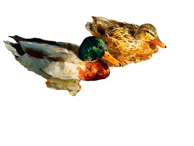 Mallard Ducks Pond Vinyl Car Decal Sticker – Waterproof & UV-Resistant 