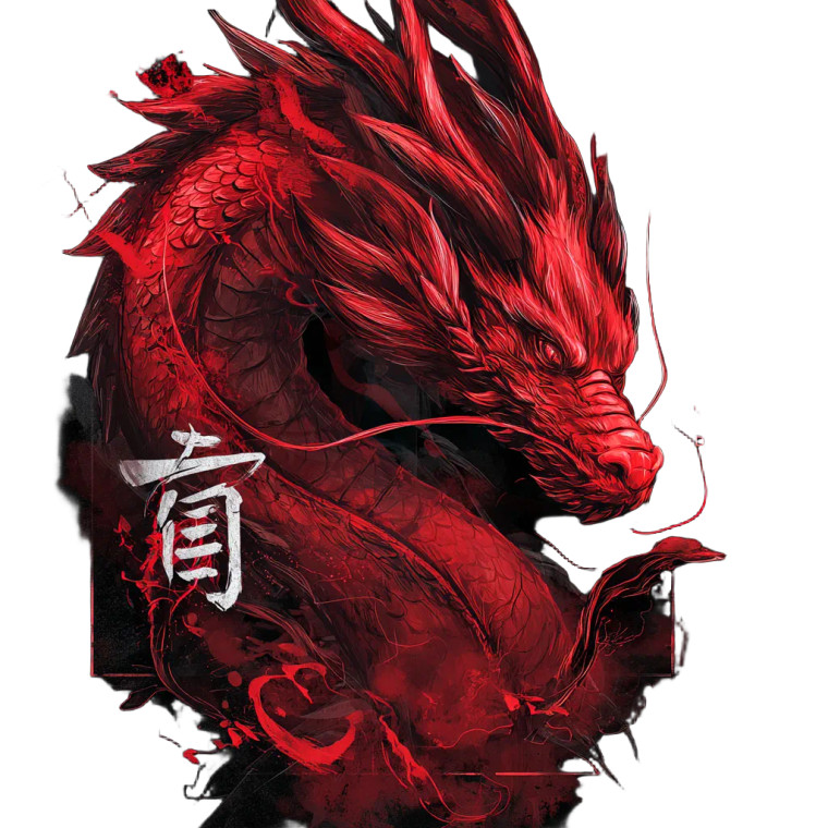 Red Dragon V16 Vinyl Car Decal Sticker – Waterproof & UV-Resistant 