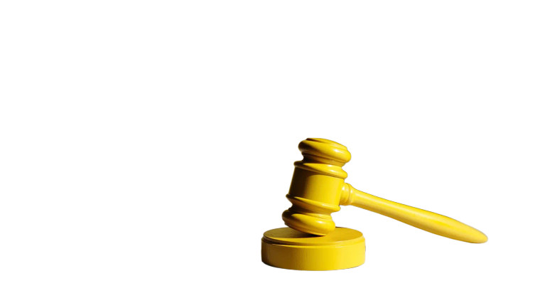 Yellow Gavel Vinyl Car Decal Sticker – Waterproof & UV-Resistant 