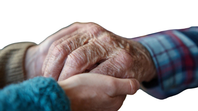 Elderly And Young Hands Vinyl Car Decal Sticker – Waterproof & UV-Resistant 