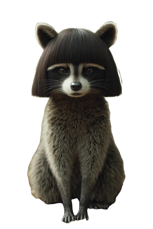 Human-Like Raccoon Vinyl Car Decal Sticker – Waterproof & UV-Resistant 