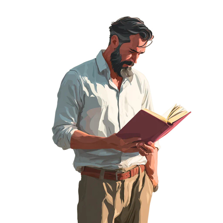 Man Reading Bible V2 Vinyl Car Decal Sticker – Waterproof & UV-Resistant 