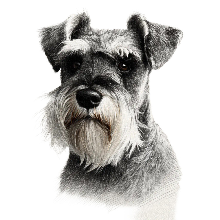 Realistic Schnauzer Vinyl Car Decal Sticker – Waterproof & UV-Resistant 