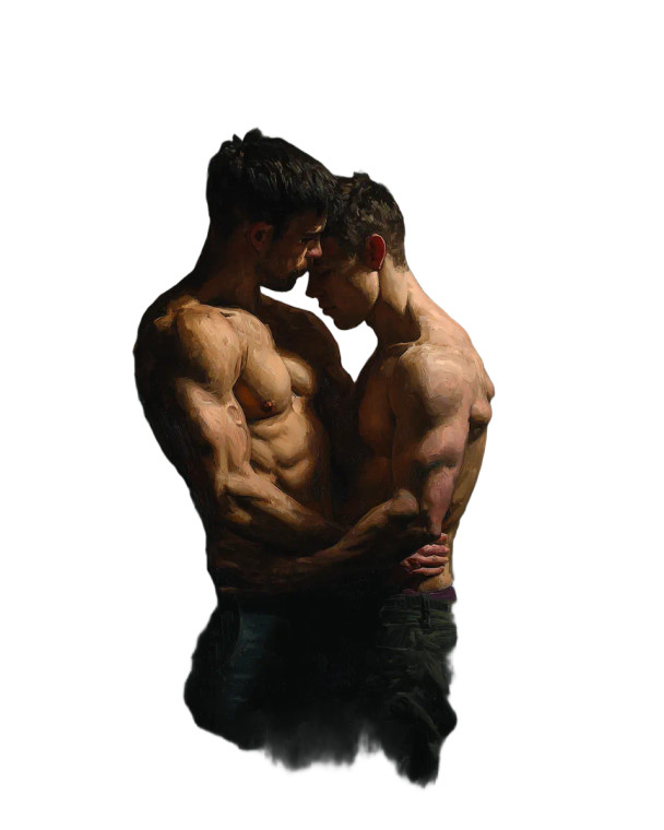 Muscular Men Embracing Vinyl Car Decal Sticker – Waterproof & UV-Resistant 