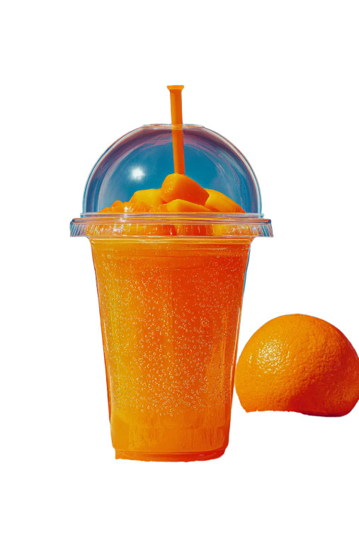 Mango-Orange Soda Glass Vinyl Car Decal Sticker – Waterproof & UV-Resistant 