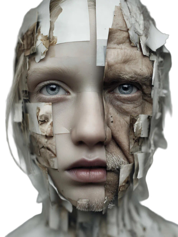 Mixed Face Halves Vinyl Car Decal Sticker – Waterproof & UV-Resistant 