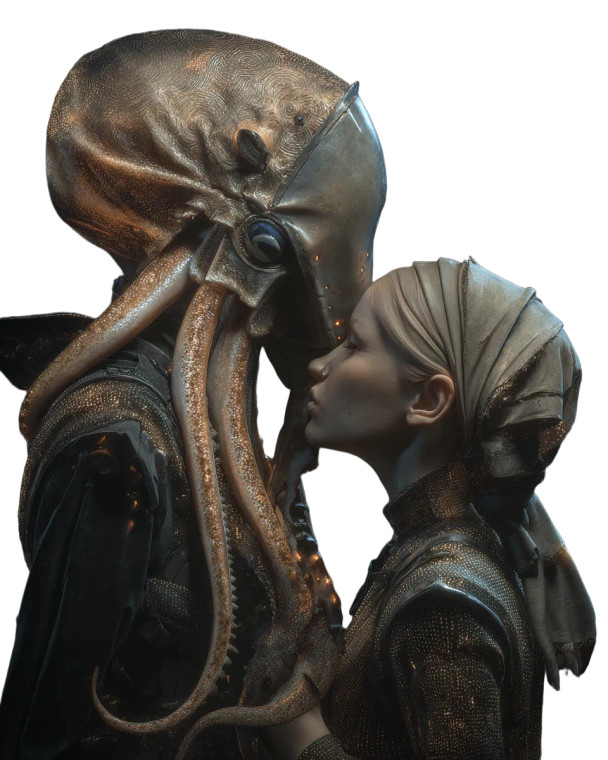 Kissing Squid Vinyl Car Decal Sticker – Waterproof & UV-Resistant 