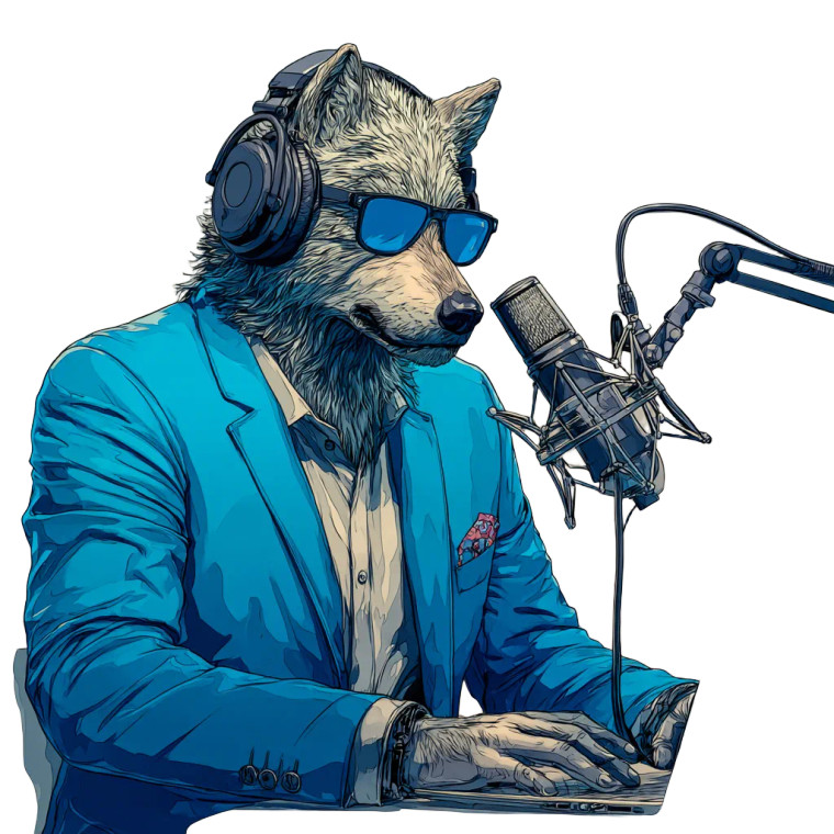 Podcasting Wolf Vinyl Car Decal Sticker – Waterproof & UV-Resistant 