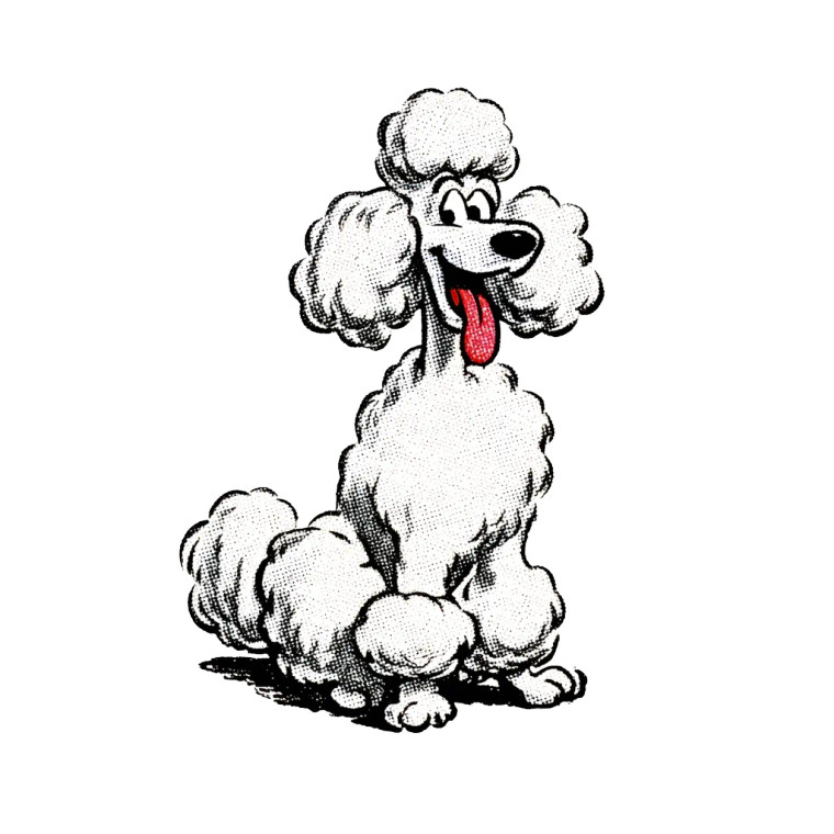 Vintage Cartoon Poodle Vinyl Car Decal Sticker – Waterproof & UV-Resistant 