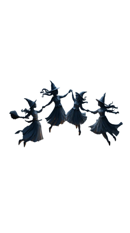Dancing Witches Silhouette Vinyl Car Decal Sticker – Waterproof & UV-Resistant 